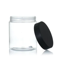 wholesale factory most popular clear pet round shape plastic jar with plastic cap for cosmetic container