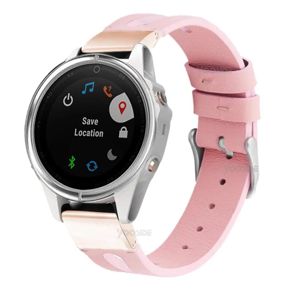 Браслет YOOSIDE 20 мм Quick Fit из искусственной кожи и нержавеющей стали для часов Garmin Fenix 5S/Fenix 5S Plus