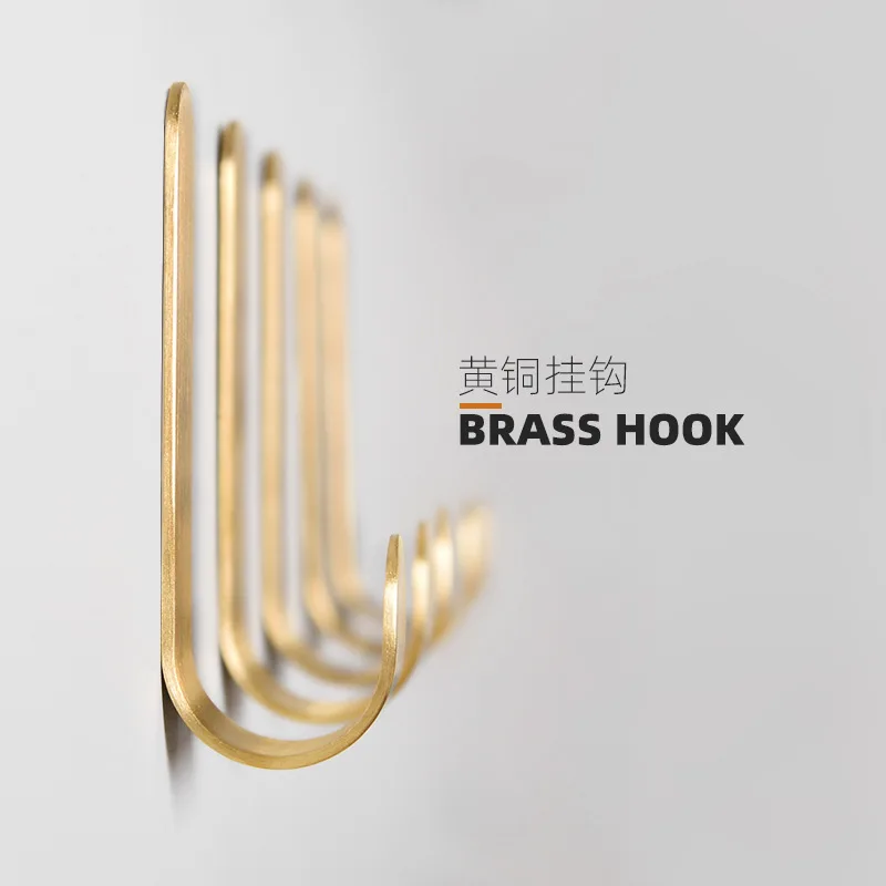2 шт. латунный дыропробивной Золотой клейкий крючок матовый сильный несущий клей