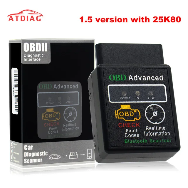10 шт. OBD сканер OBD2 ELM327 прошивка V1.5 чип PIC18F25K80 беспроводной для Android или iOS ELM 327