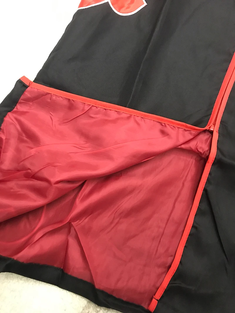 Halloween 3Pcs Anime Akatsuki Costume Hoodie Headband and Ring Cape Red Cloud Robe Party Cosplay | Тематическая одежда и