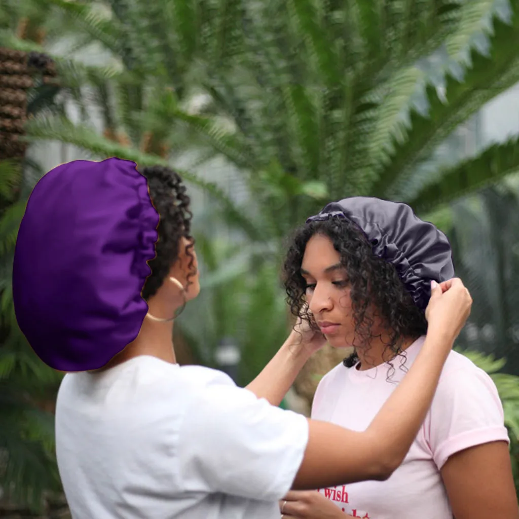 2020 новый двойной сатиновый колпак для сна взрослых женщин классический большой