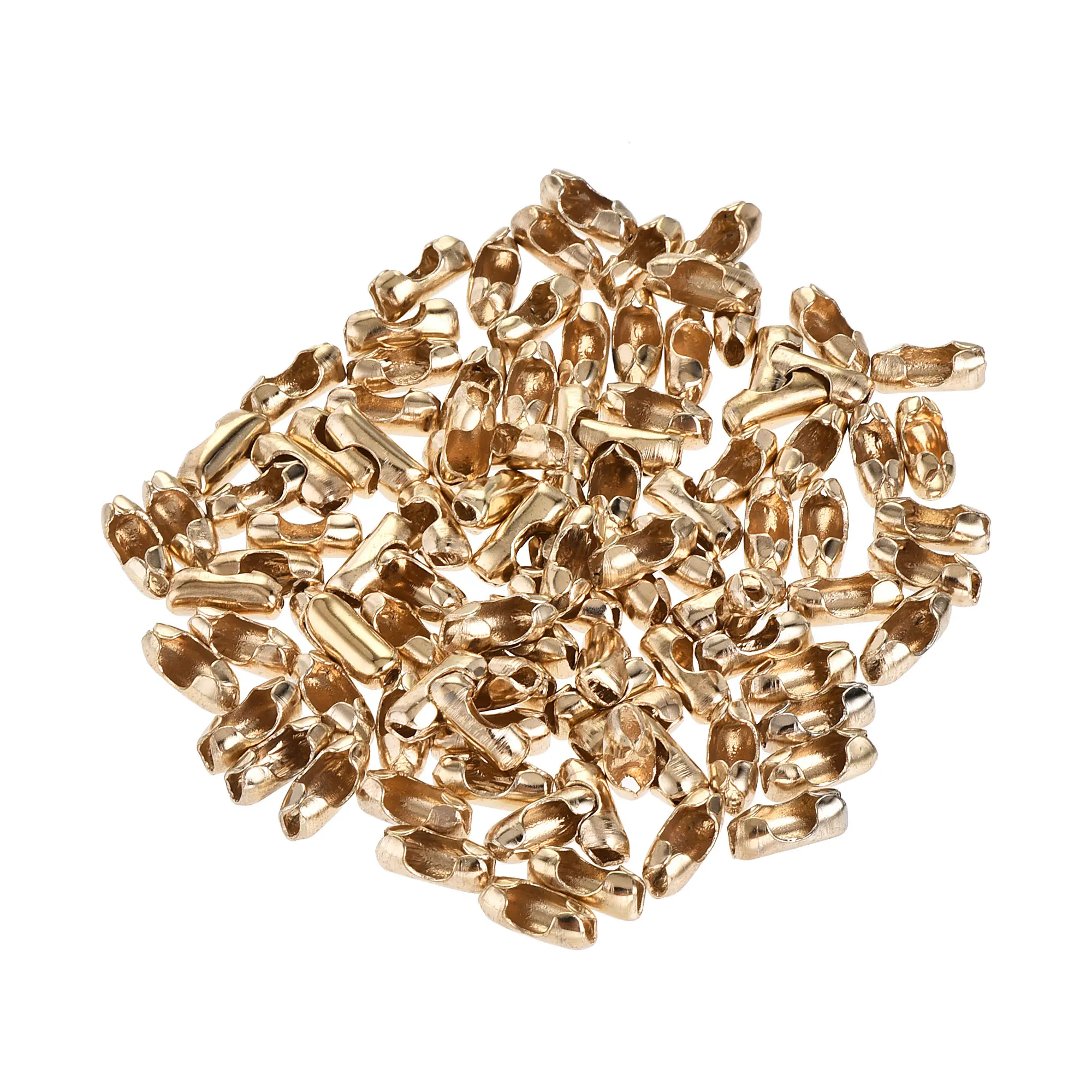 

Соединитель цепи Uxcell с шариками, 3,2 мм, обжимные звенья, железное гальваническое покрытие, золотой цвет шампанского, 100 шт.