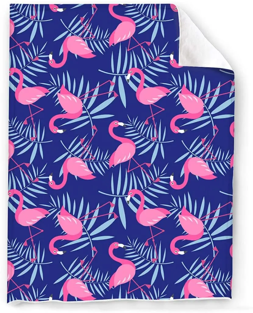 

Flamingo Fleece Throw Blanket Printed Flamingo Fuzzy Plush Microfiber Soft Cozy Warm Blanket for Couch Sofa or Bed All Seasons