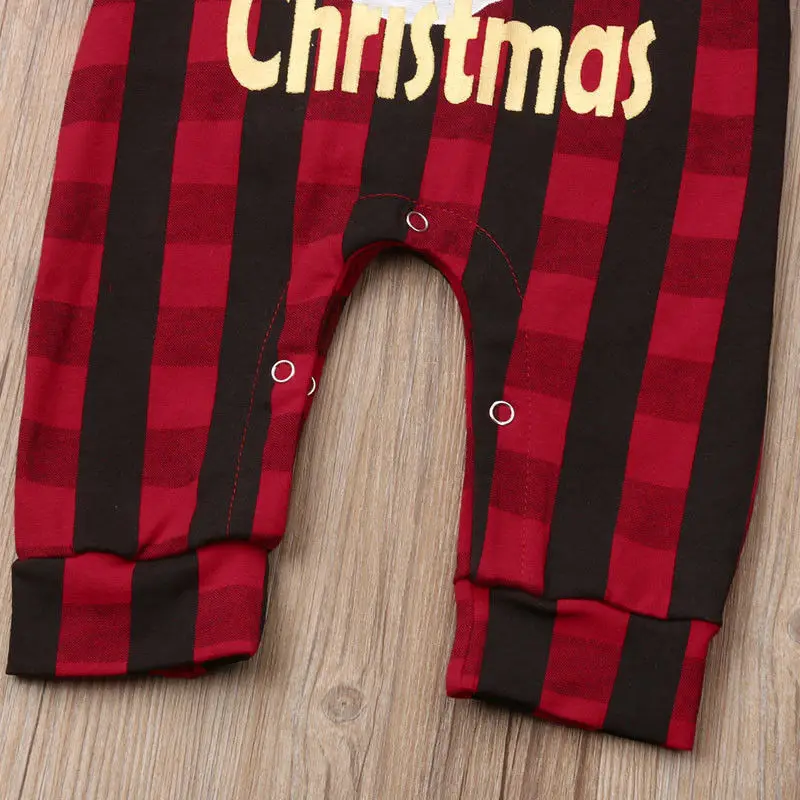 Рождественский костюм для новорожденных мальчиков и девочек комбинезон с