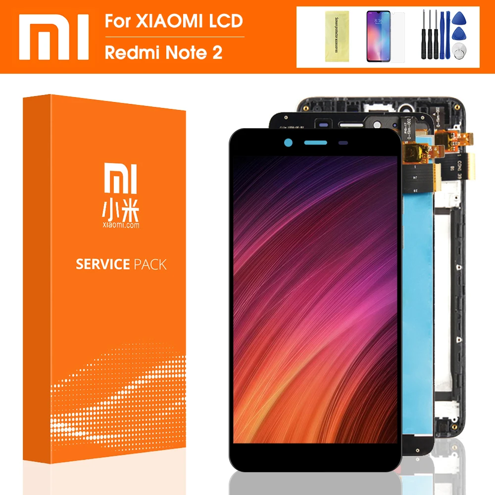 ЖК дисплей с рамкой для Xiaomi Redmi Note 2 5 дюйма дигитайзером в сборе|Экраны мобильных