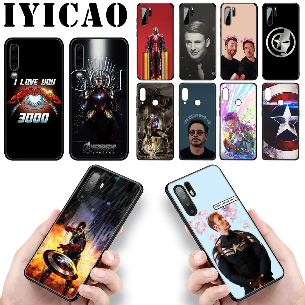 Чехол из мягкого силикона IYICAO Marvel Captain Iron Man для телефона Huawei P Smart Z P30 P20 P10 P9 Lite Pro.