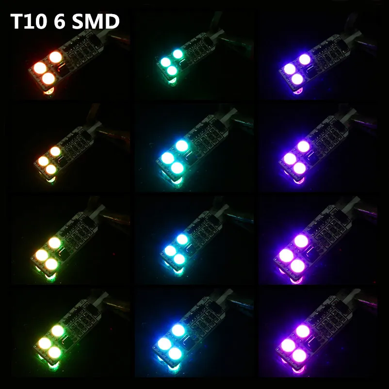 Светодиодсветодиодный панель POSSBAY T10 5050 SMD 6/12 RGB автомобильная интерьерная лампа