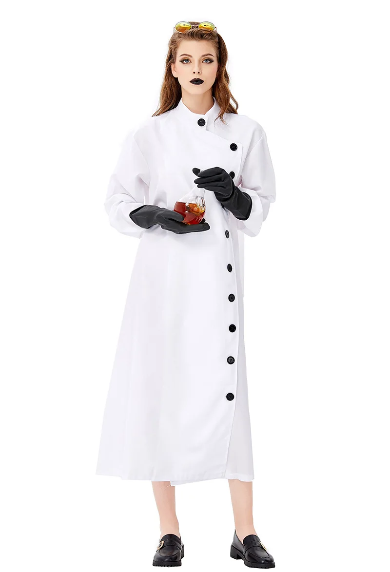 Взрослая белая лабораторная куртка женский мужской костюм для медсестры