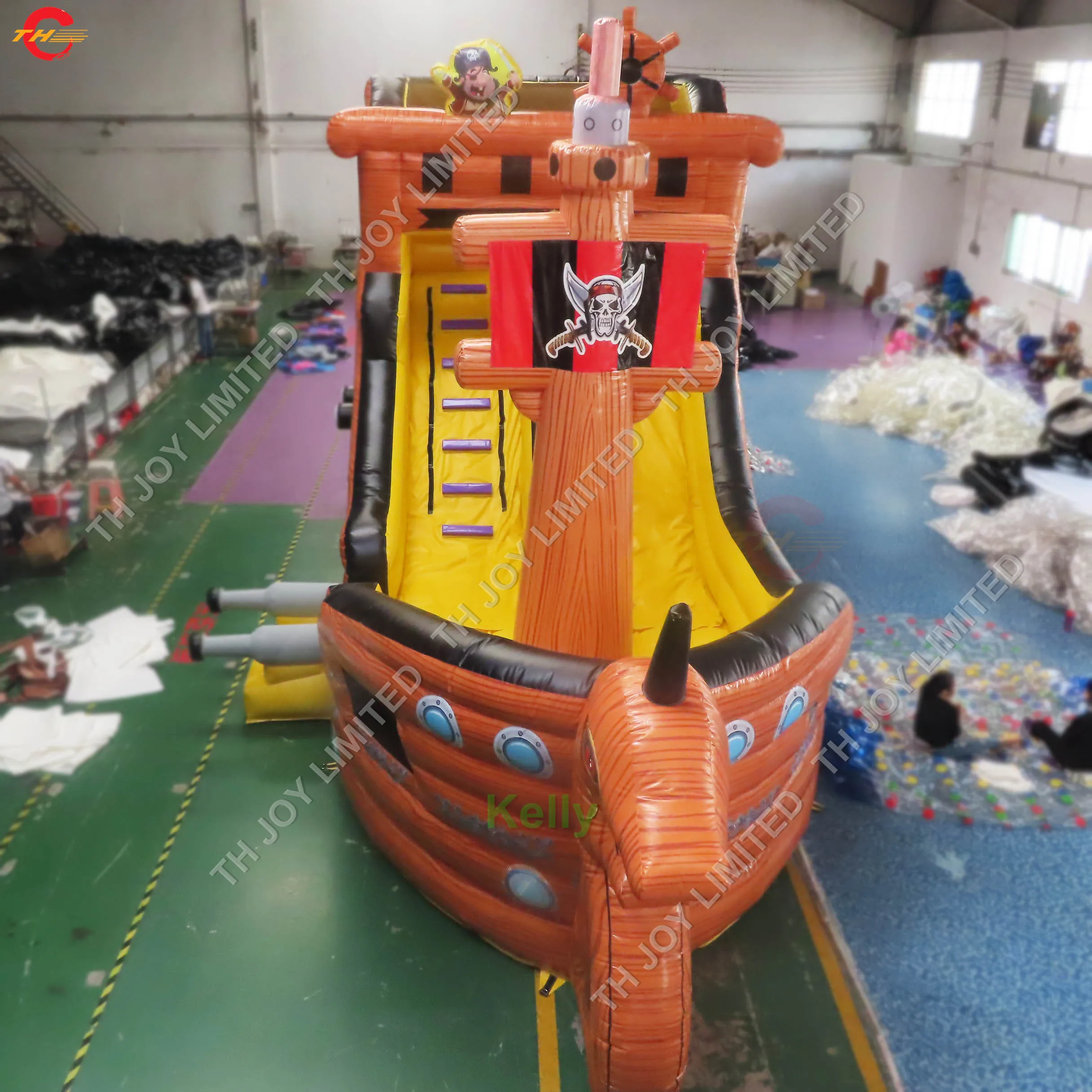9x4x6mH гигантская длинная надувная горка для продажи Пиратская лодка большой