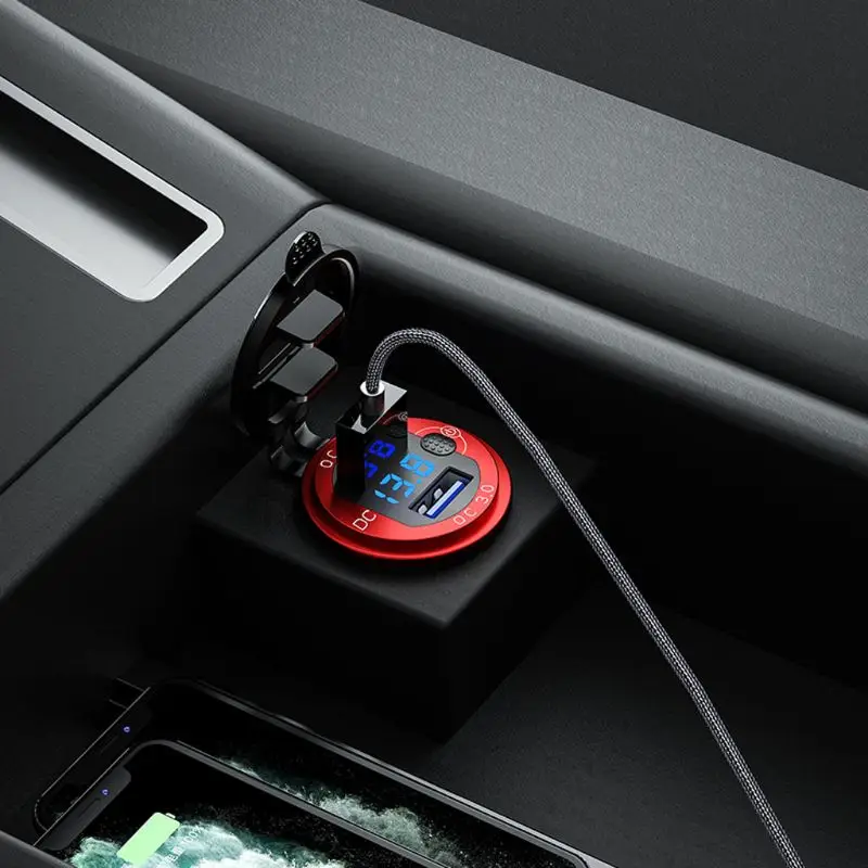 12V 24V 18W алюминиевый водонепроницаемый двойной QC3.0 USB быстрое зарядное устройство