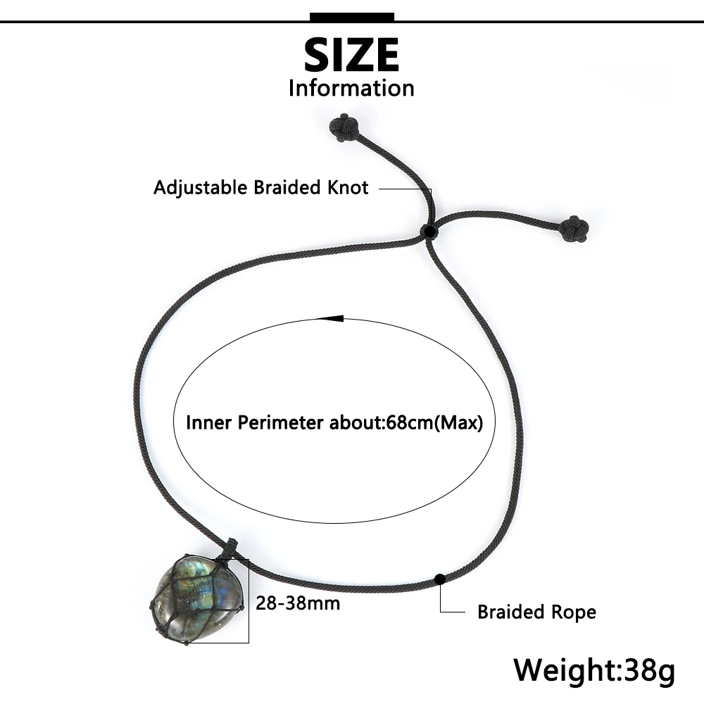 Женское и мужское ожерелье с подвеской из натурального Лабрадорита лунного