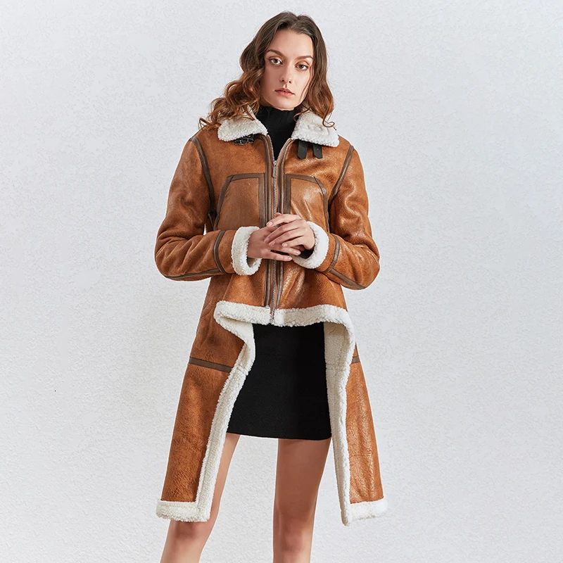 Women Turtleneck Long Sleeve High Waist Winter Thick Jacket Irregular Pu Leather Coats Female Fashion 2020 Clothing