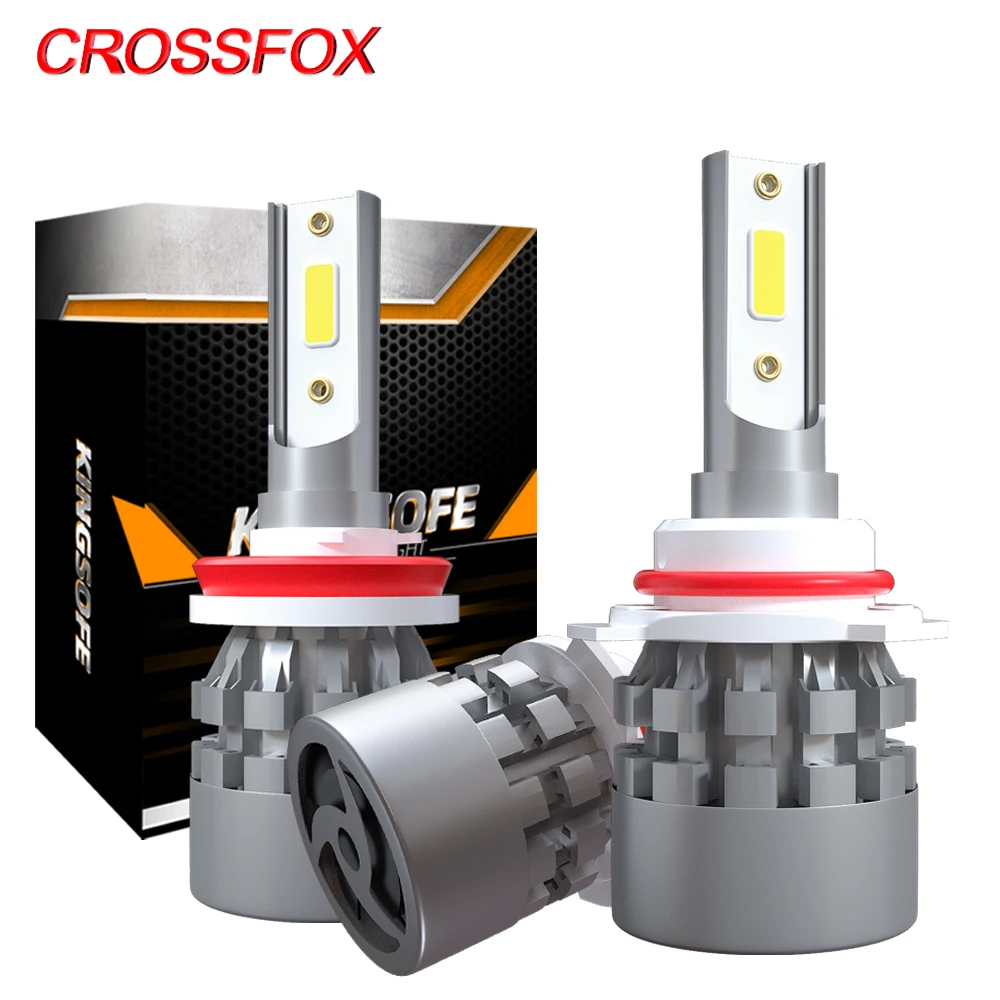 CROSSFOX 2 шт. светодиодный светильник H4 9005 HB3 9006 HB4 H7 H8 H9 H11 светодиодный лампы H1 автомобильных огней лампочки Автомобильные фары 6000K 8000LM 12V