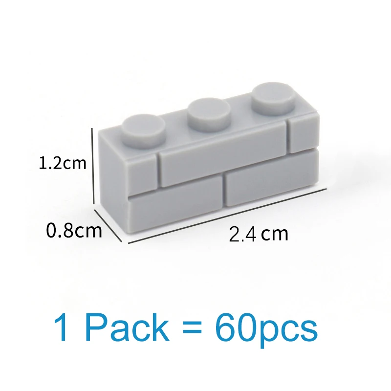 60 шт. DIY строительные блоки с толстыми стенками цифры кирпичи 1x3 точки развивающие