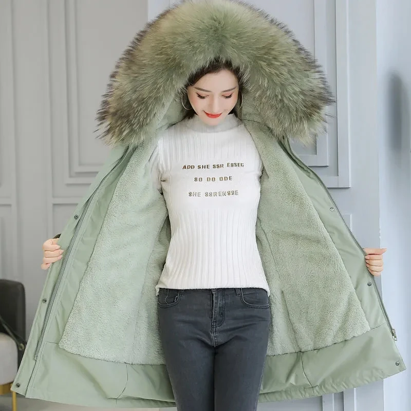 Зимняя куртка Женская флисовая утепленная парка женское длинное пальто стеганая