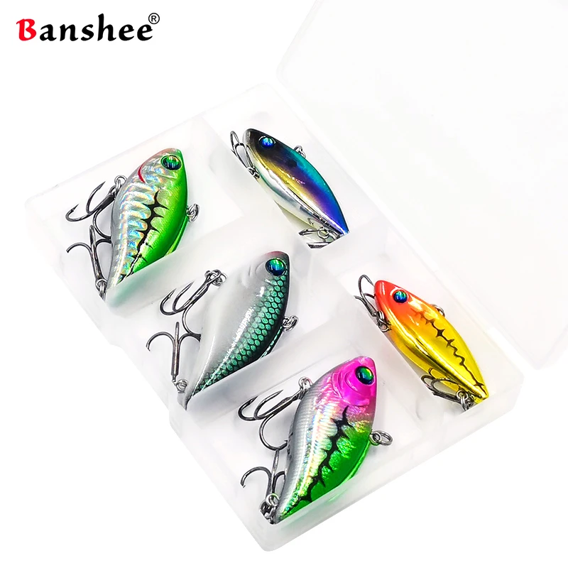 Banshee 5Pcs Small Lipless Crankbaits Fishing Lure Set Sinking Wobblers For Perch Pike Trout Vib Artificial Cicada Rattling Bait