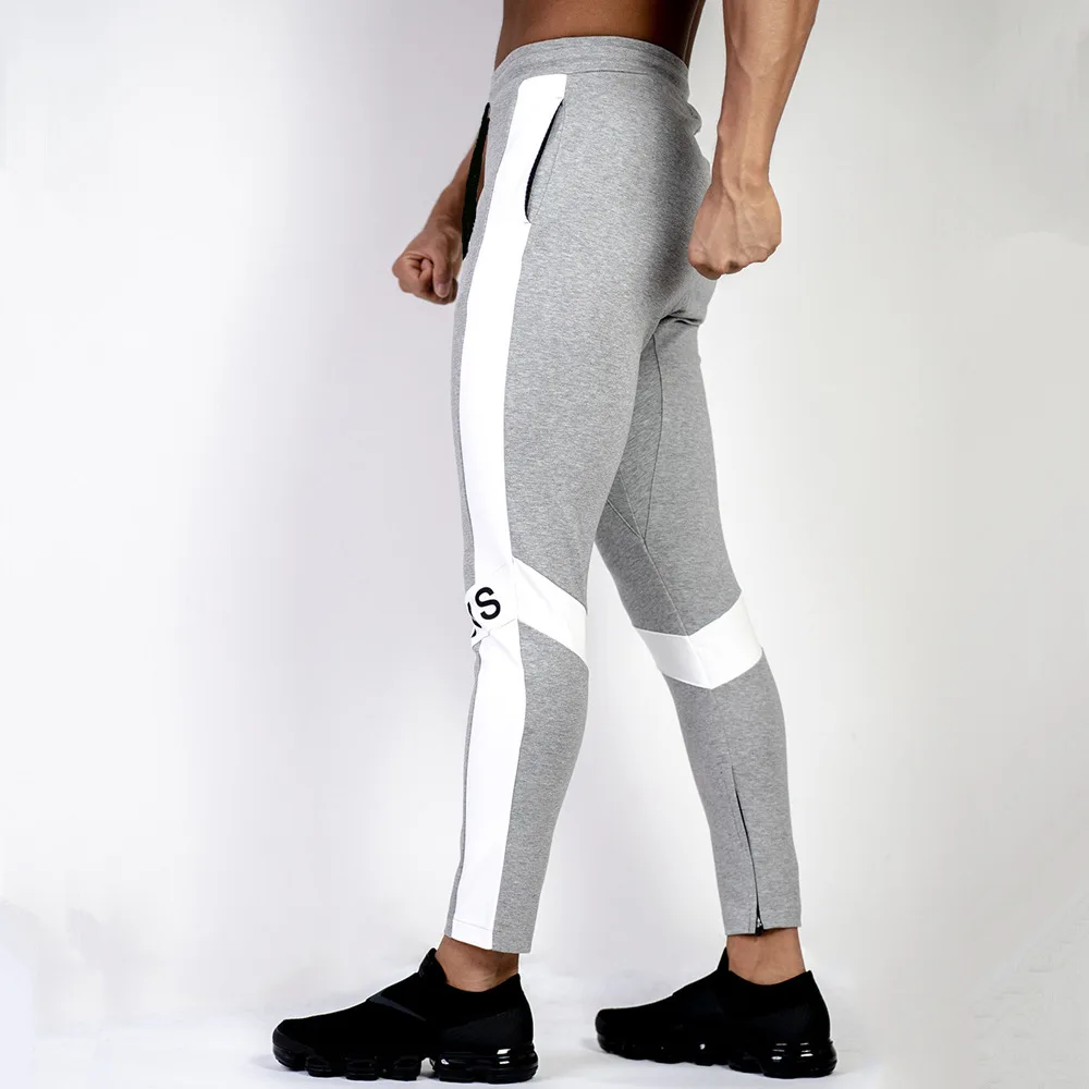 Штаны для бега мужские облегающие штаны тренировочные спортивные Хлопковые