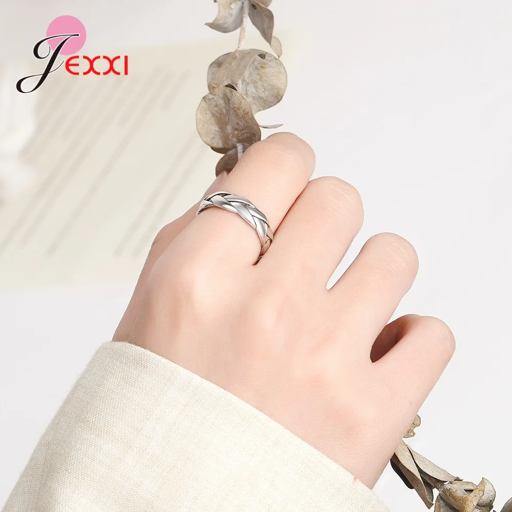 

New Arrival Women Girls Vintage Weave Shape Rings For Sale 925 Sterling Silver Kint Openning Finger Rings Jewelry Gifts