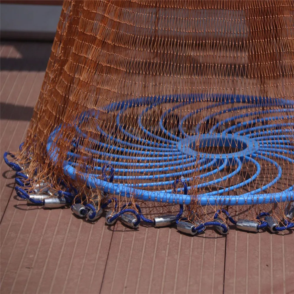 

Upgraded American Hand Cast Net with Flying Disc High Strength Fly Cast Fishing Network 300/360/420/480/540/600/720cm Throw Net
