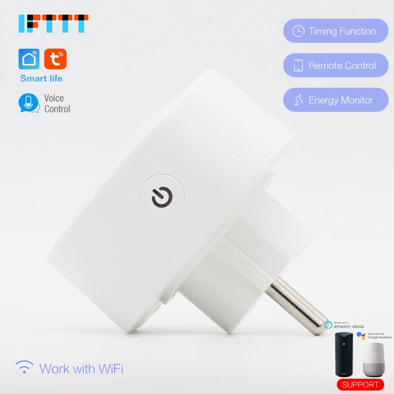 20pcs 16A WIFI Smart EU Korea Russia Europe Plug socket with Power Monitor Timing Socket Wireless Outlet Voice Control |