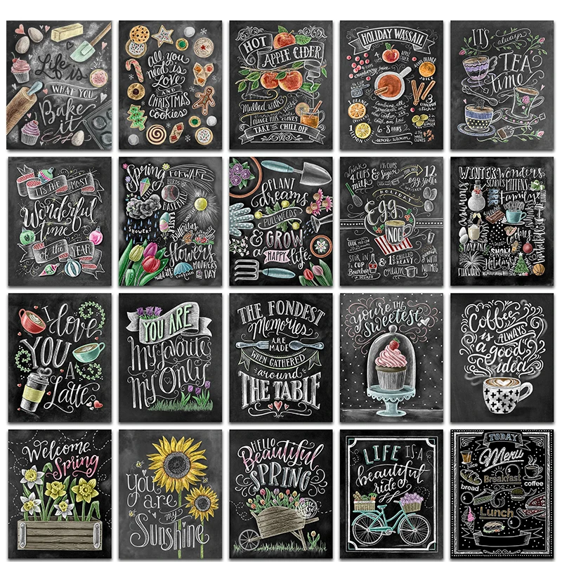 Алмазная картина с квадратными и круглыми стразами 5D сделай сам черная доска 3D