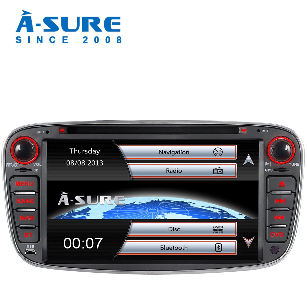 A Sure 7 &quot2 Din Авто радио GPS плеер DVD НАВИГАЦИЯ для Ford Mondeo Focus Galaxy S Max C Kuga задний USB порт