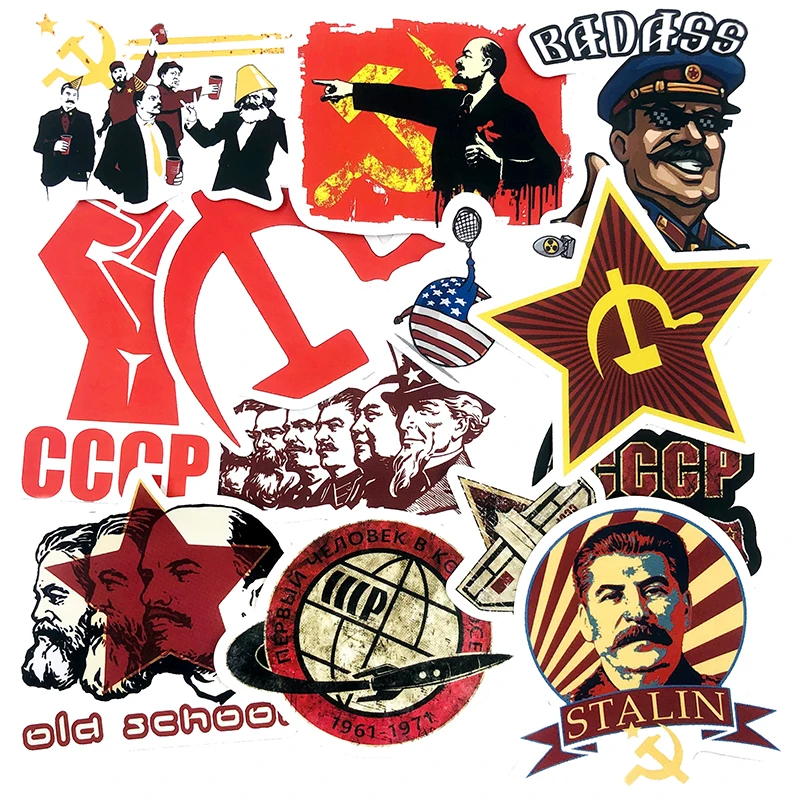Pegatinas impermeables de guitarra para &aacute;lbum de recortes, pegatinas de nevera para Scooter, guitarra, 50 Uds., Uni&oacute;n sovi&eacute;tico, USSR, CCCP, HET-1