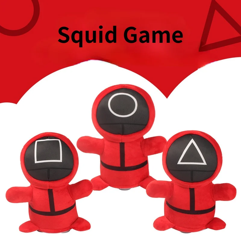 

Игра «кальмар», 6 плюшевых игрушек, мягкая кукла с голосом, треугольник, квадратный, подарок для детей, Детский спутник для сна, украшение для...