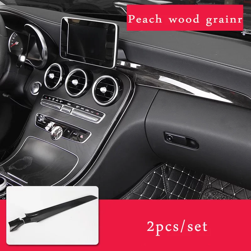 Для Mercedes w205 amg Mercedes glc x253 c253 купе amg Mercedes c Класс аксессуары w205 внутренняя отделка/консоль приборная панель - Название цвета: peach wood 2pcs