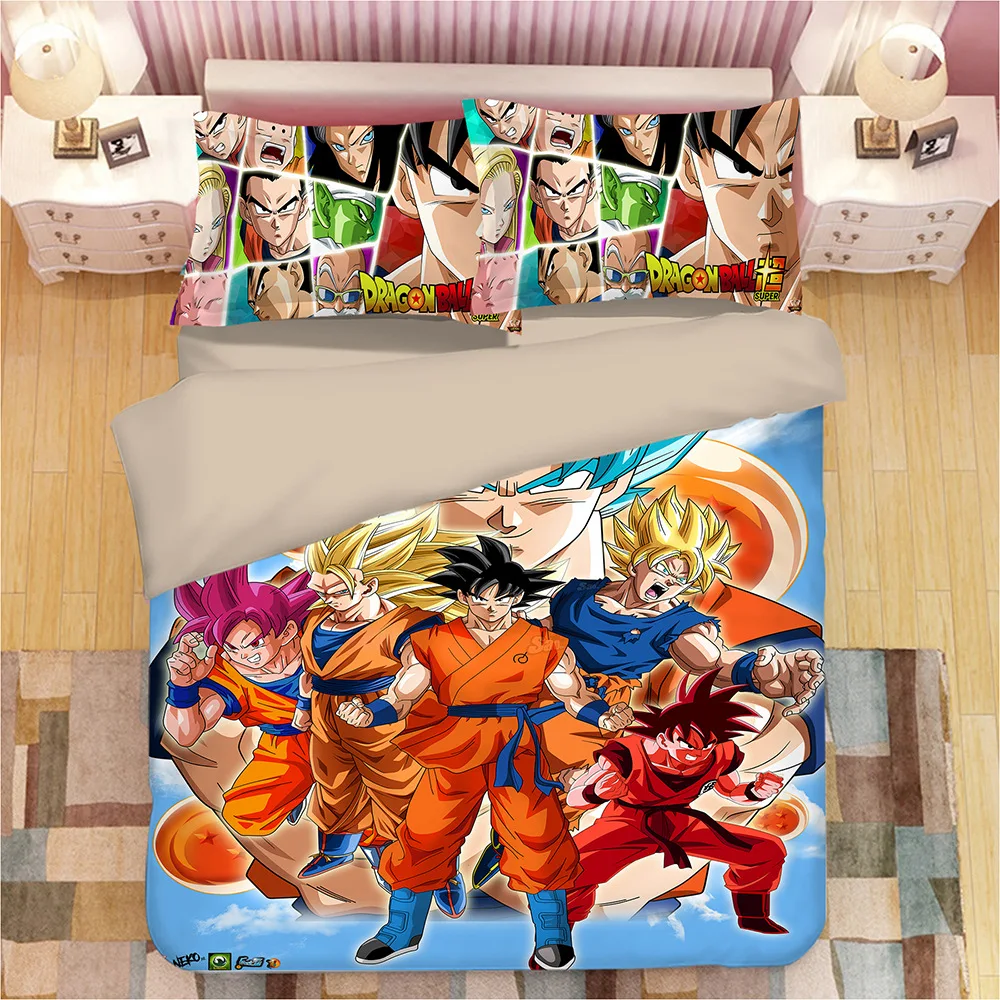 DRAGON BALL Z 3D постельное белье набор сын Goku vegeta пододеяльники, наволочки для подушек, драконий жемчуг одеяла постельные принадлежности Постельное белье