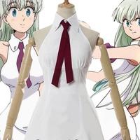 the seven deadly sins wrath of the gods cosplay costume elizabeth liones cosplay costume women white sleeveless summer dress