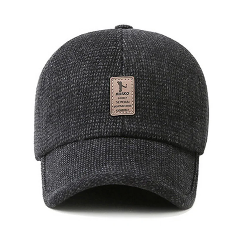 Осенне-зимняя теплая Бейсболка с вышивкой для мужчин среднего возраста |