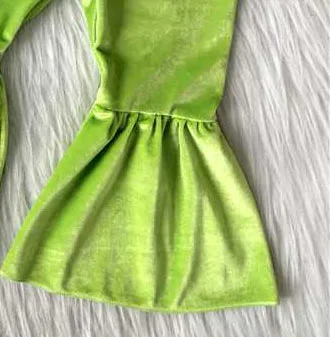 

Fall spring baby girls clothes set love printed for valentine's day kids outfits bell-bottom green long pants