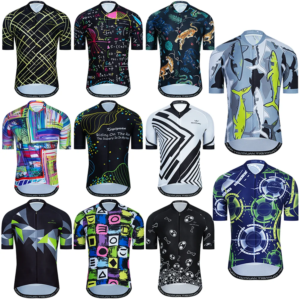 

KEYIYUAN Spring And Summer New Style Short Sleeved Cycling Jersey Bicycle Equipment Top Quick Drying Men Shirt MTB Wielershirt
