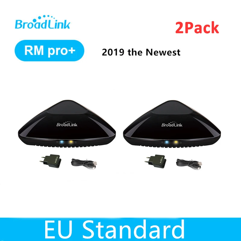 ProEU 2PCS Broadlink RM Pro+ Plus совместим с Amazon Alexa Echo Wifi+ IR+ RF универсальный пульт дистанционного управления ler App управление домашними устройствами - Color: ProEU 2PCS