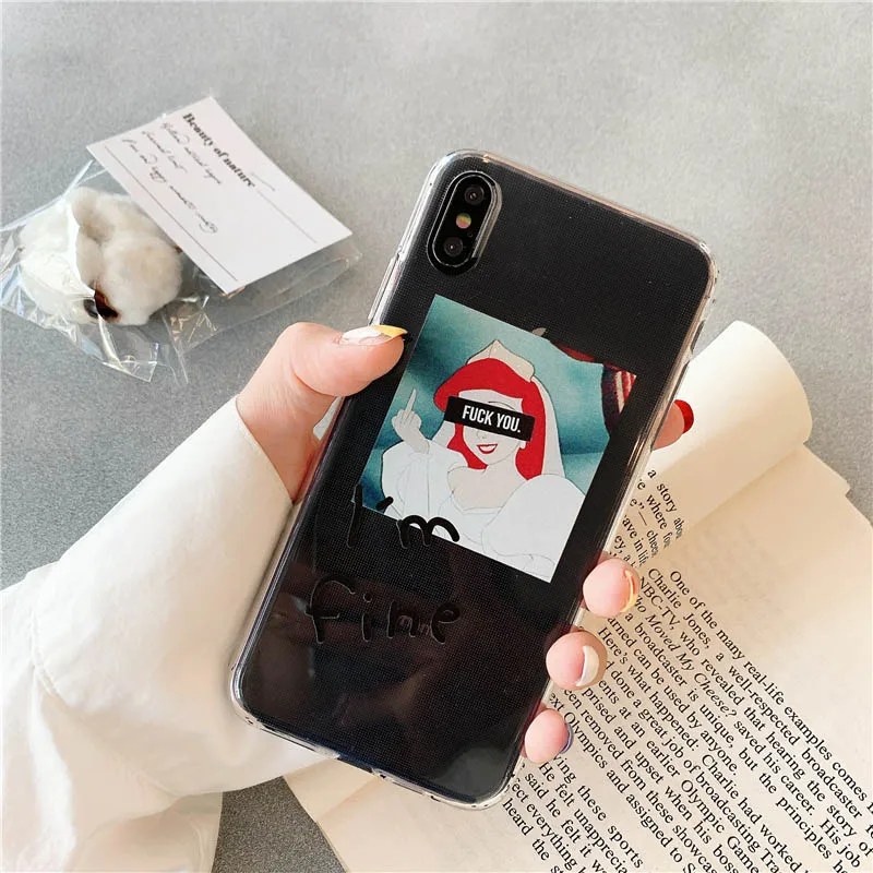 Модный крутой чехол для телефона с рисунком девушки для iphone 11 Pro max X XR XS Max чехол для iphone 6 6s 7 8 plus чехол прозрачный мягкий чехол