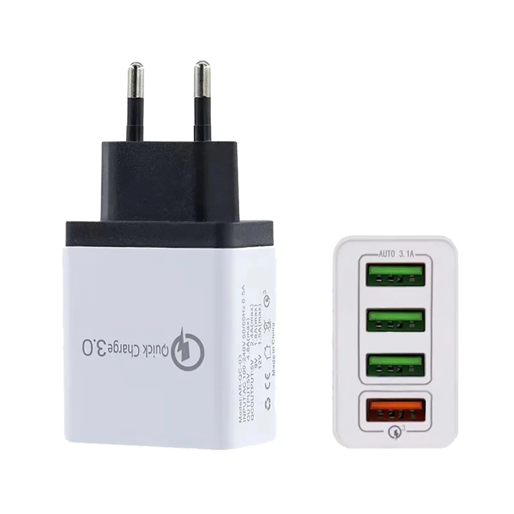 4 порта Быстрая зарядка QC 3 0 usb хаб настенное зарядное устройство 6.1A адаптер