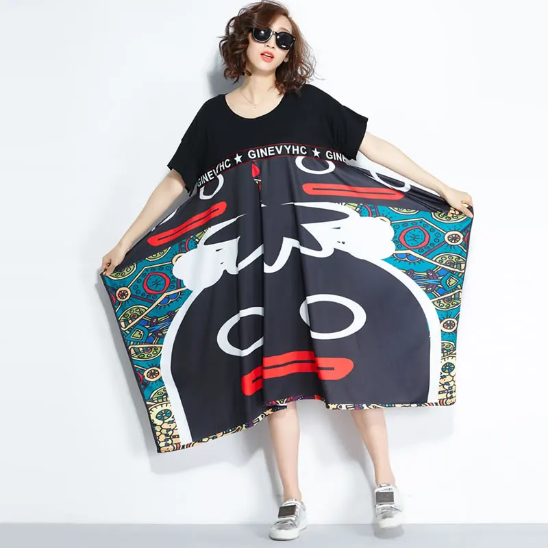 2019 летнее платье в стиле искусства женское модное свободное Повседневное с