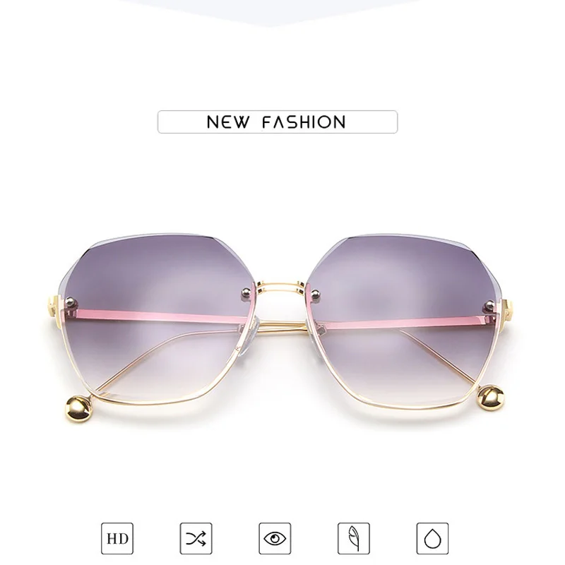 

Fashion Metal Gradient Color Frameless Sunglasses Women Ladies Sun Glasses Female Rimless Eyeglasses Vintage Round UV400 Gafas