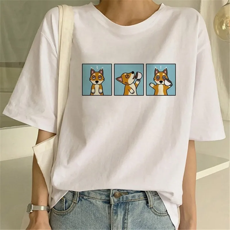Футболка Maycaur shaba Inu забавная Милая футболка с животными Harajuku Ulzzang Корейская