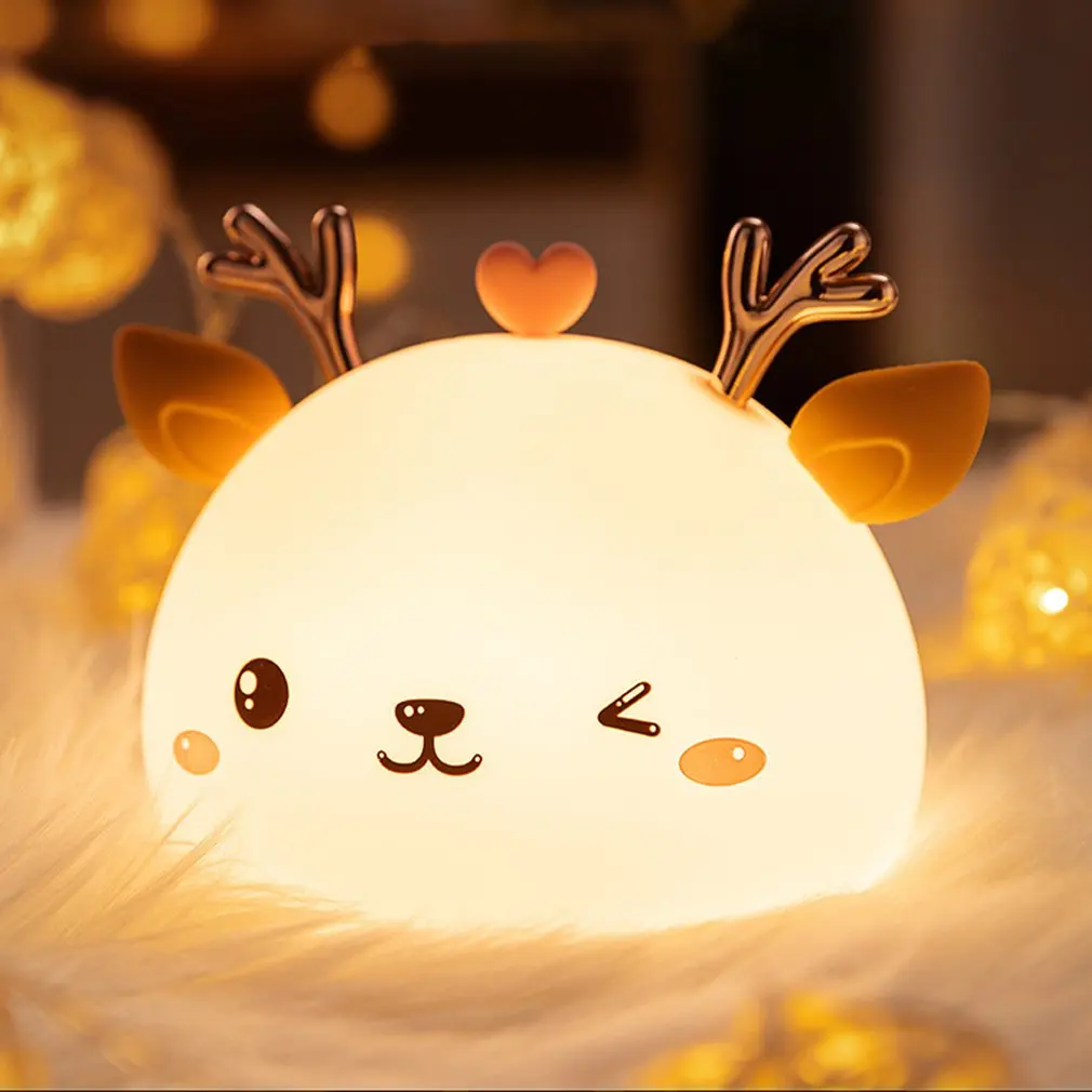 

Animal Cartoon Shaped Night Light Of Gift Lighting Lamp Table Lamp Silicone Energy-saving Bedroom Night Light