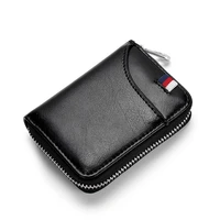 fashion rfid genuine leather women business card holder coin wallet bank credit card case female id cardholder purse for men
