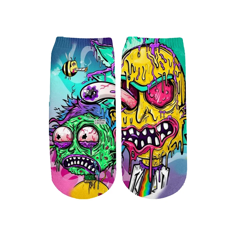 25 Новейшие Rick and Morty 3D печатных мультфильм милые короткие носки для мужчин женщин harajuku корейские носки RS-007 - Цвет: 25