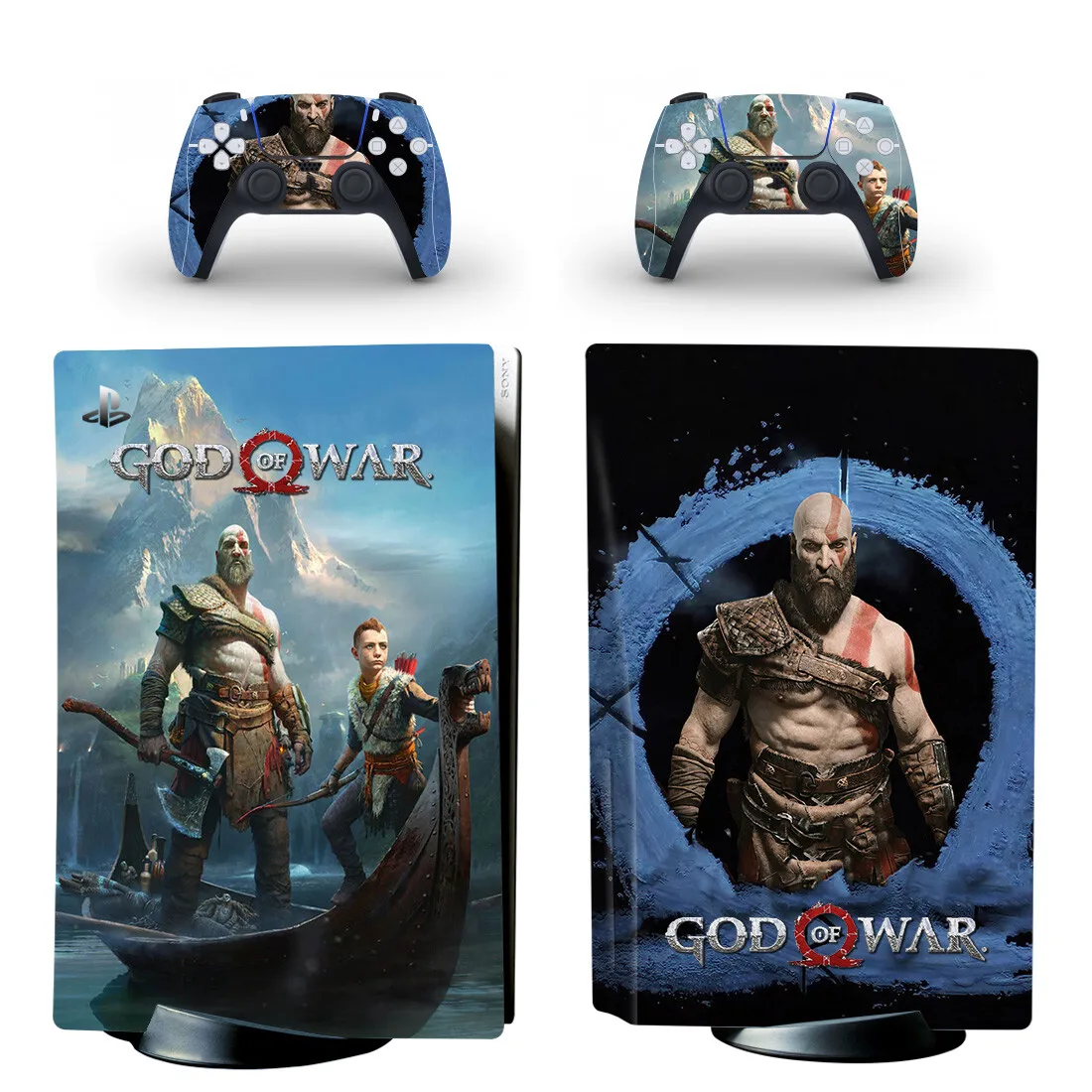 

God of War PS5 Disc Skin Sticker Cover for Playstation 5 Console & 2 Controllers Decal Vinyl Protective Disk Skins