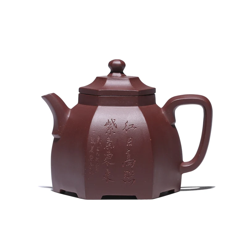 

Yixing purple clay teapot master pure handmade raw mineral household purple clay liufanggong light bulb Teapot Tea Set