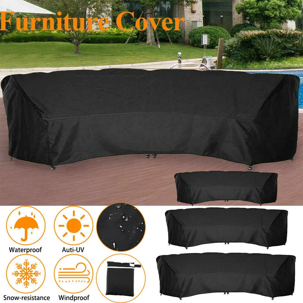 

Outdoor Curved Sofa Furniture Dust Cover UV Protection Oxford Waterproof Furniture Cover Multifunctional Sofa Cover