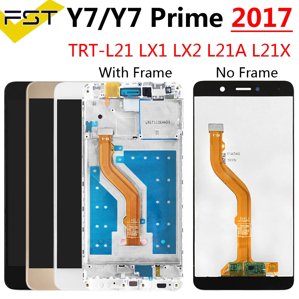 5 'для HUAWEI Y7 2017 Prime ЖК дисплей сенсорный экран дигитайзер для Huawei с рамкой TRT L21