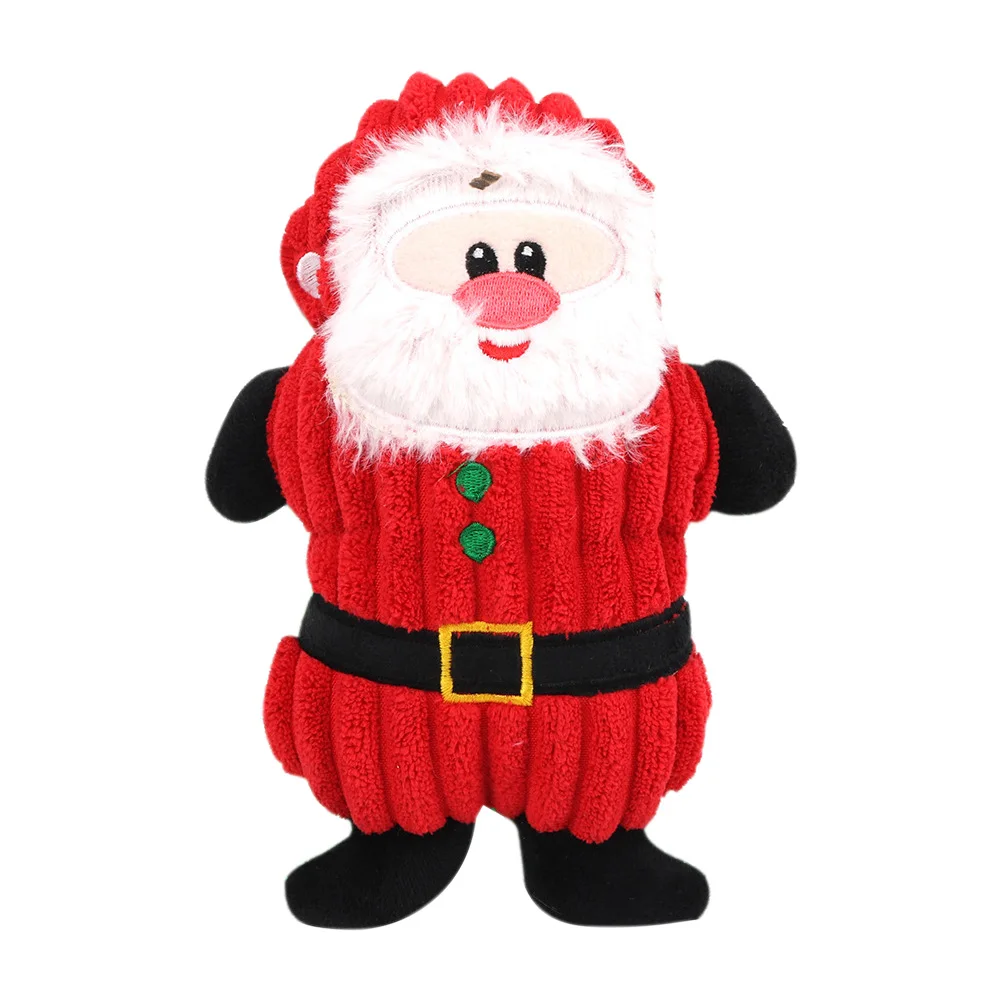 

Pet dog cat chewing Christmas dog squeaky toy Santa Claus voice plush pet toy interactive puppy training supplies