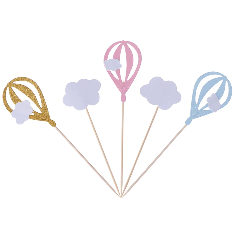 Украшения для торта капкейков маффинов фруктов на воздушном шаре 20 штук праздник